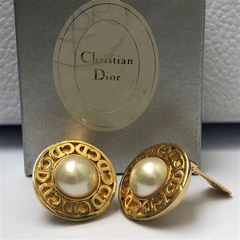 dior earring cd|christian Dior vintage pearl earrings.